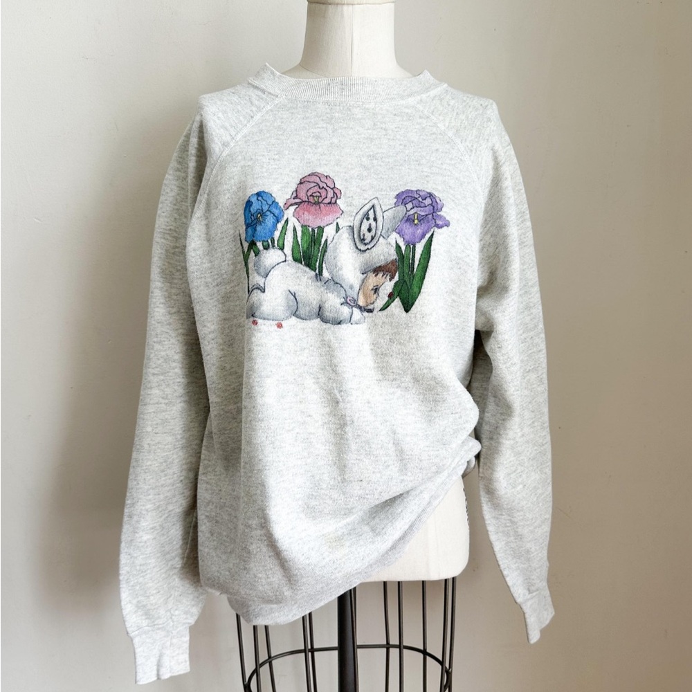 ⭐️3/$30⭐️ (bundle deal) Vintage 1980s Hand Painted Baby Crewneck